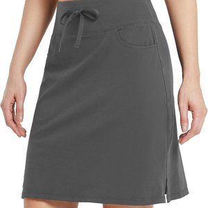 BALEAF Women's Cotton Skirt with Under-Shorts